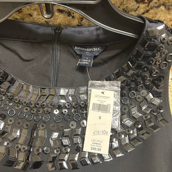 Banana Republic Black Sequin Halter Mini Dress - Picture 6 of 6